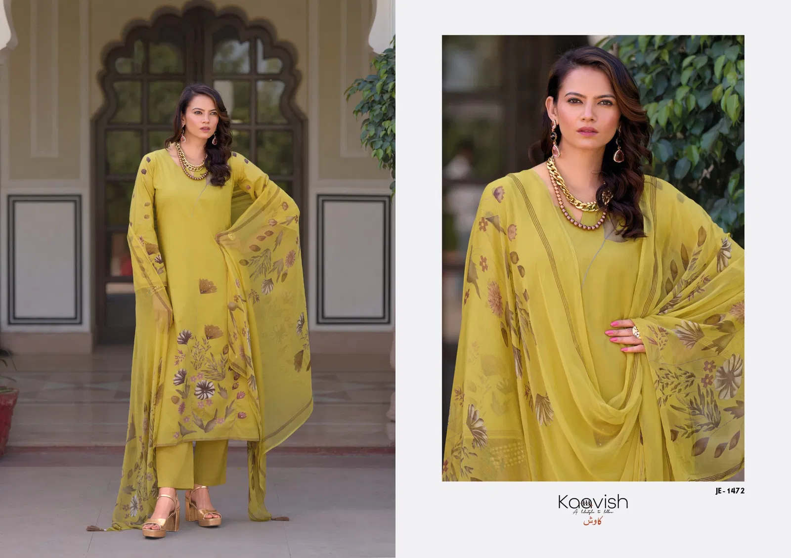 Jesscia Vol 1 By Kaavish Lawn Cotton Printed Salwar Suits Exporters In India
